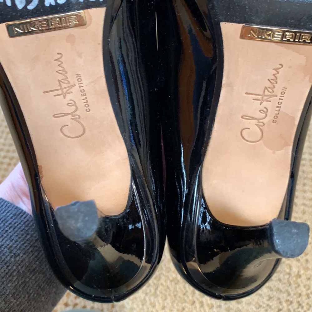 Cole Haan Peep Toe Black Patent Heel - Picture 5 of 7